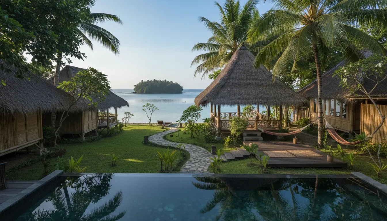 Awera Resort — Awera Resort is located in West Sumatra, a region renowned for its lush tropical landscapes and pristine coastal areas. The atmosphere is one of profound tranquility, with natural beauty serving as a constant backdrop for reflection and peace. Expect to be surrounded by the sights and sounds of a vibrant ecosystem, far removed from urban distractions.