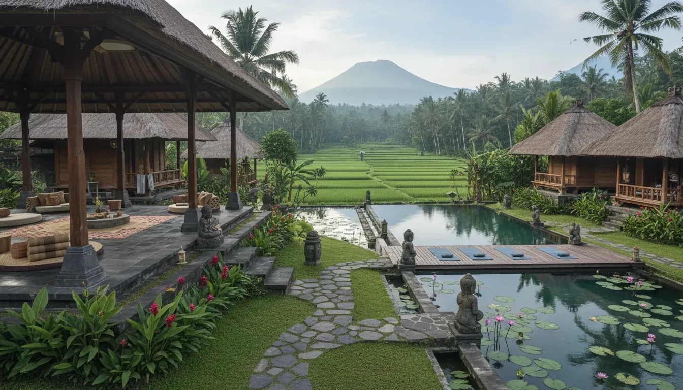 Balitri — Balitri is situated amidst the lush, calming natural beauty of Bali, offering a serene backdrop for relaxation and group activities. The environment encourages a sense of peace and connection with the island's vibrant landscape.