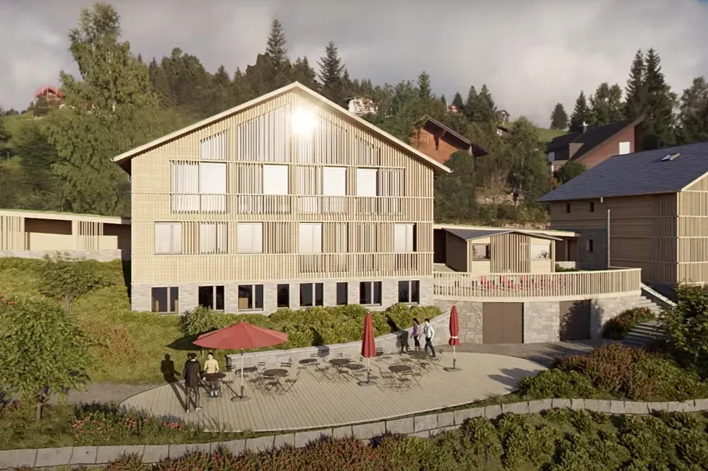 Berglodge37 — The lodge is situated in Altdorf, a location that promises natural beauty and a tranquil atmosphere. The emphasis on harmony with nature suggests a setting that encourages outdoor exploration and a sense of peace, likely surrounded by scenic landscapes that enhance the retreat experience.