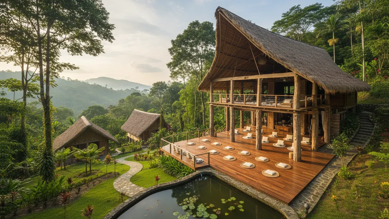 Blue Osa, Costa Rica — Blue Osa is situated in a tropical environment, offering a serene and natural backdrop for relaxation and exploration. The atmosphere is one of warmth and hospitality, designed to make every guest feel comfortable and at home.