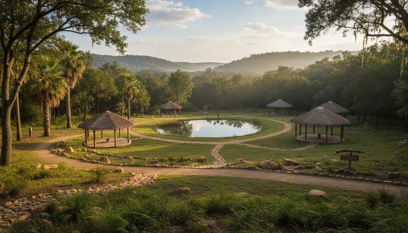 Campsite at Shield Ranch — The Campsite at Shield Ranch is situated within an ecologically diverse sanctuary, offering a serene escape from urban life. The landscape is characterized by natural beauty, with miles of hiking trails inviting exploration and an overall atmosphere dedicated to conservation and sustainable living.