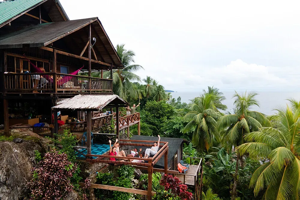 Casa Balae — Casa Balae is situated in a breathtaking location, offering expansive views of the Pacific Ocean while being enveloped by the lush, vibrant rainforest. The atmosphere is one of deep connection to nature, with the sounds and sights of the jungle providing a constant, soothing backdrop to your stay.