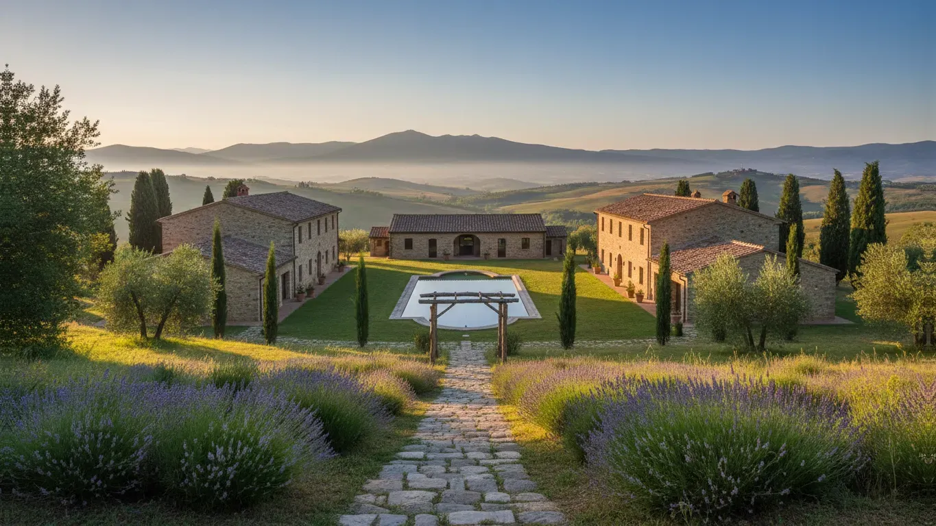 Casale Artemisia — Casale Artemisia is situated in the rolling Tuscan hills near Capalbio, a region renowned for its picturesque landscapes, cypress-lined avenues, and charming villages. The atmosphere is one of rustic elegance and profound tranquility, inviting guests to relax amidst the natural beauty of the Italian countryside.