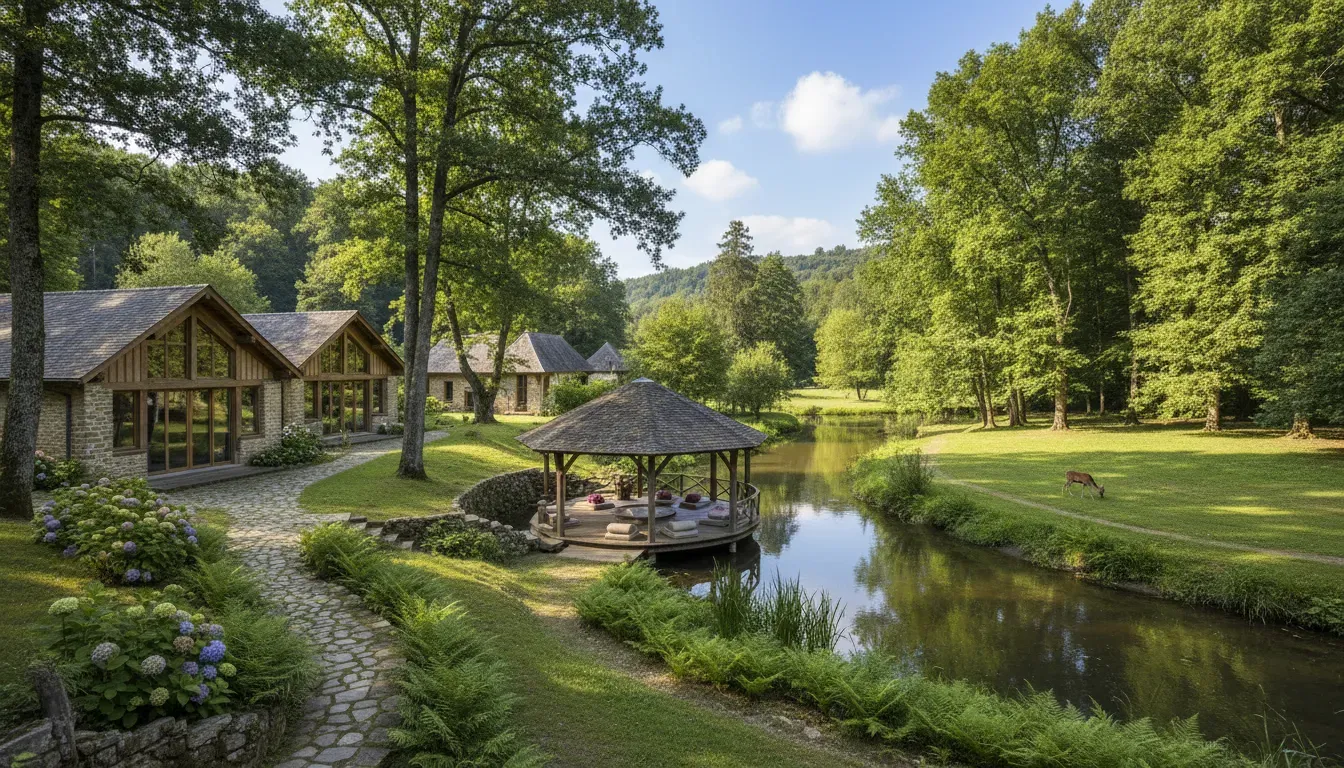 Cyrano Estate — The estate is situated in the heart of the Chevreuse Valley, between Chevreuse and Dampierre, on the banks of the Yvette River. Its 20-hectare park, part of the Château de Mauvières grounds, provides a peaceful natural environment with ample opportunities to explore local flora and fauna.