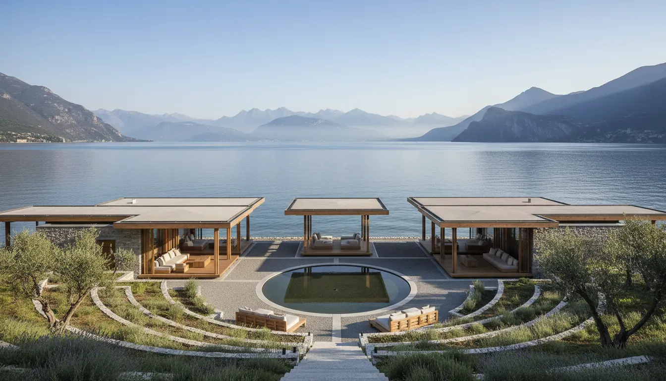 EALA — EALA is situated directly on the picturesque shores of Lake Garda, offering breathtaking views of the water and surrounding mountains. The atmosphere is one of serene elegance, where natural beauty meets sophisticated design, creating a tranquil backdrop for relaxation and introspection.