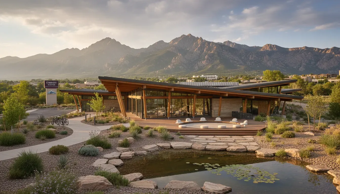 Embassy Suites Colorado Springs — Colorado Springs offers a stunning natural backdrop, with the Embassy Suites providing mountain views. The atmosphere is one of relaxed convenience, designed to support guests in their activities and recovery.