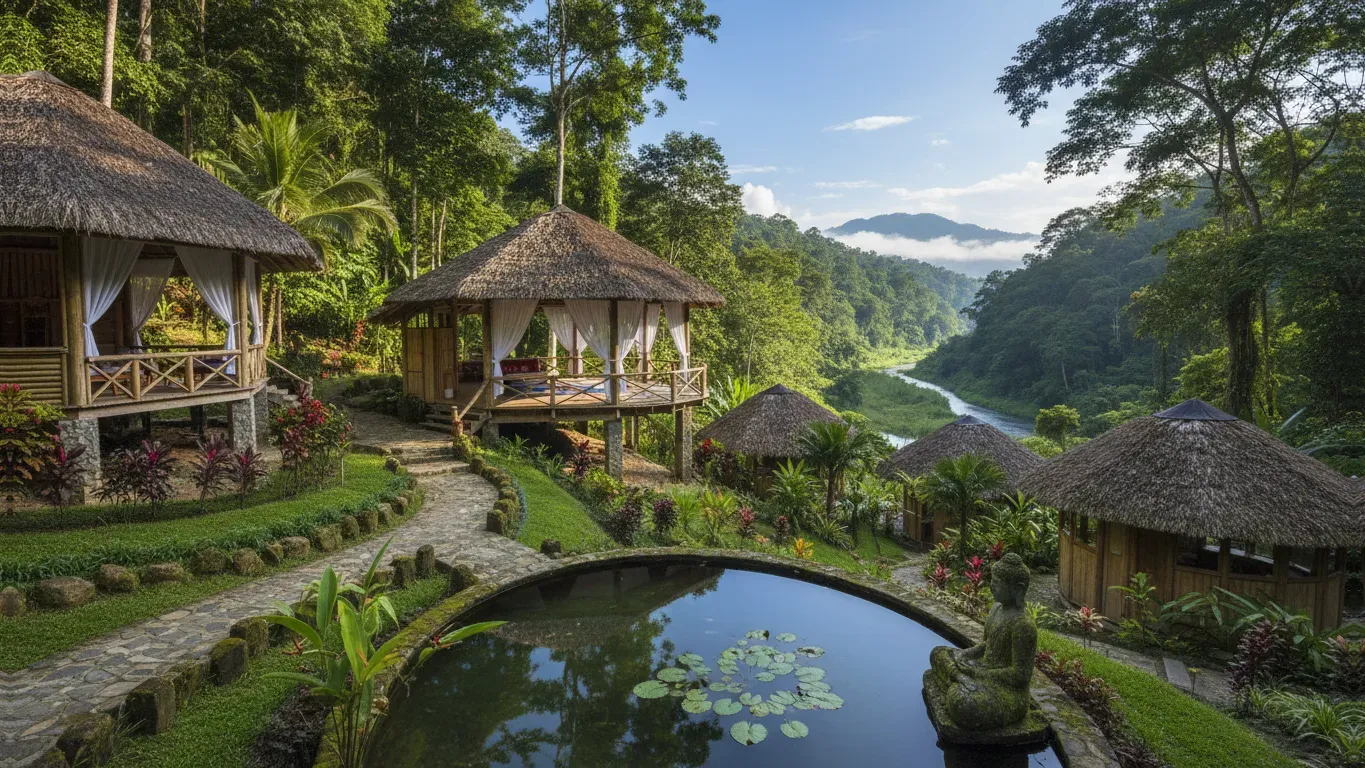 Farm of Life — The retreat is situated in the lush Diamante Valley, offering expansive views and a pleasant climate with cool breezes. The 42.5-acre private property boasts diverse landscapes, including ornamental gardens, an organic farm, and fruit orchards, all surrounded by natural walking trails.