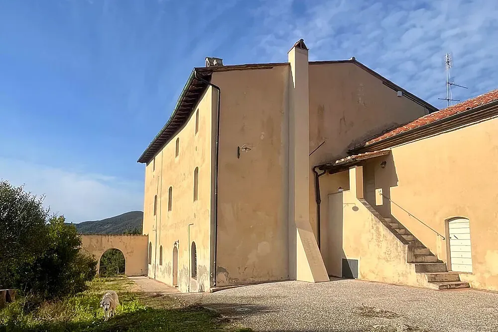 Fattoria di Caselli — The center is situated on a ridge within the Riserva Naturale di Caselli, a protected natural area in Tuscany. The landscape is characterized by rolling hills, lush greenery, and a sense of untouched beauty, providing a deeply calming and immersive natural environment.