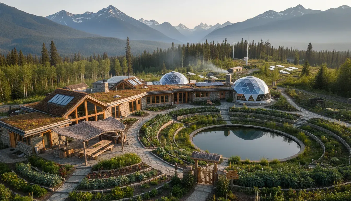 Goonieland Permaculture Farm — Goonieland Permaculture Farm is situated in the stunning mountain landscape of Golden, British Columbia. This off-grid homestead is a testament to regenerative principles, offering a deeply immersive experience within a carefully stewarded natural environment. The atmosphere is one of intentional connection to the earth, surrounded by the raw beauty of the region.