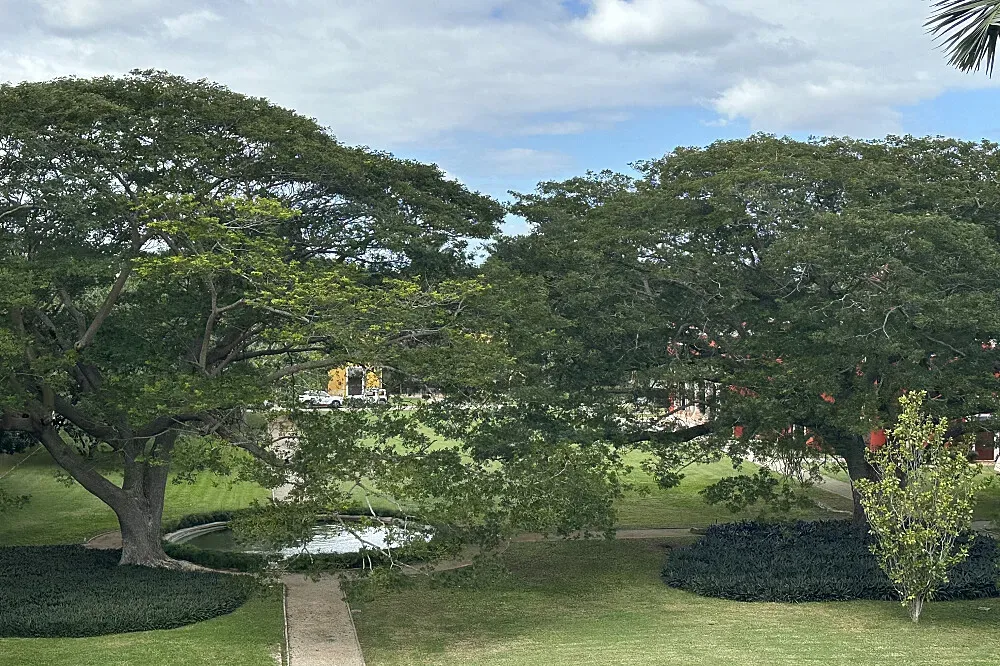 Hacienda San Antonio Millet — The center is set within a masterfully restored 17th-century estate, showcasing a graceful blend of French Renaissance and medieval architectural styles. The atmosphere is one of historic grandeur and tranquil beauty, surrounded by the charm of Mérida.