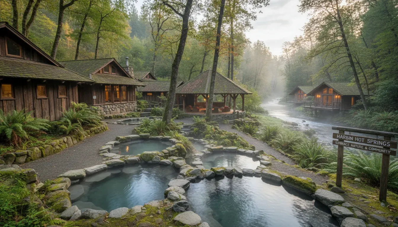 Harbin Hot Springs — Set amidst a natural landscape, Harbin Hot Springs provides a rustic and serene environment. The focus is on embracing nature and community, with ample opportunities for outdoor activities and relaxation in the hot springs.