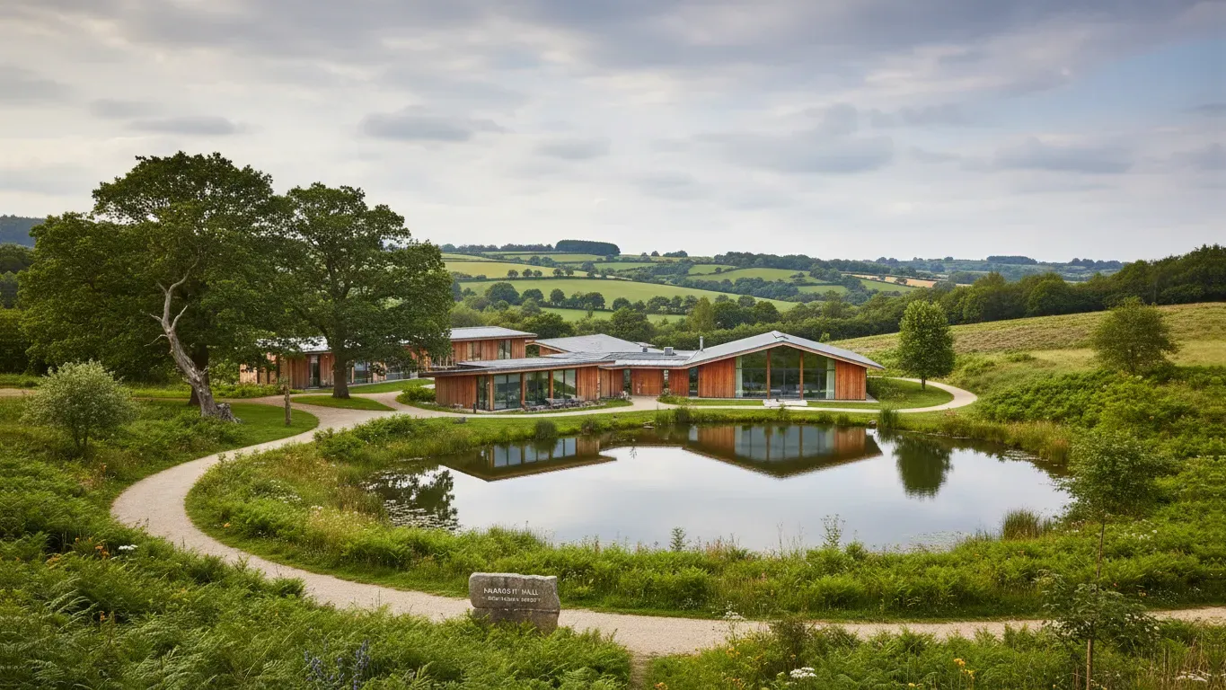 Holwell Retreat — The retreat is situated within the picturesque North Devon countryside, offering a tranquil farmstead environment. Guests can expect a peaceful, natural setting ideal for quiet reflection and outdoor exploration.