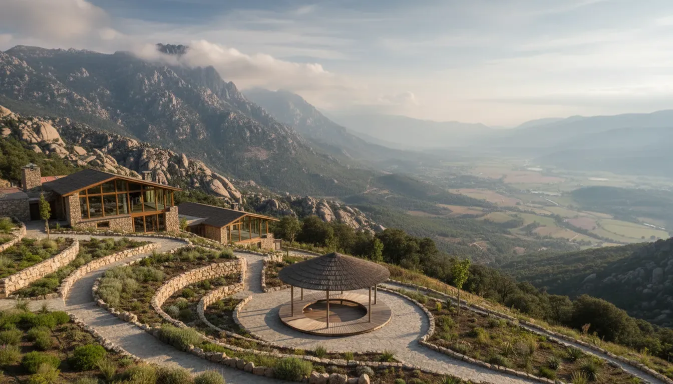 Hotel Rural Lo ALto — The center is situated in the heart of the Sierra de Gredos Mountains, providing an awe-inspiring backdrop of rugged peaks and lush valleys. From its vantage point, guests are treated to expansive, fantastic views over the Tiétar Valley, creating a sense of peace and detachment from the everyday. The natural environment encourages quiet contemplation and connection with the outdoors.