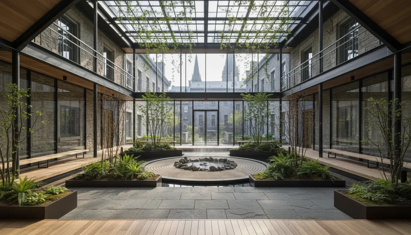 Hotel Saint Sulpice — Situated in the historic heart of Montreal, the hotel offers an urban setting. Guests are immersed in the city's rich architectural and cultural landscape, with easy access to local attractions while still providing a sense of calm within its walls.