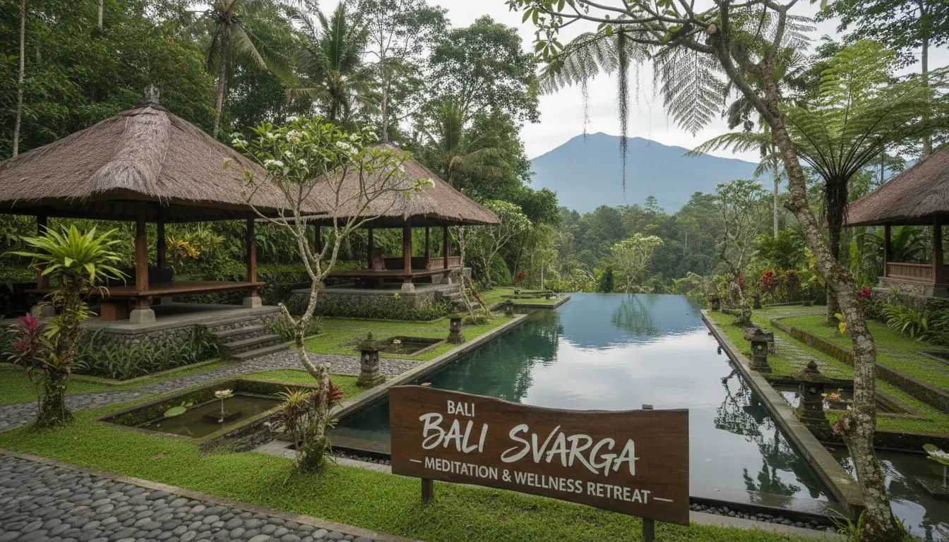 Jannata Resort and Spa — The resort is situated in a serene jungle environment near Ubud, Bali, offering breathtaking, sweeping valley views. The atmosphere is deeply tranquil, designed to foster a sense of peace and reconnection with nature.