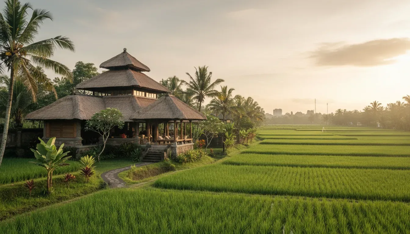 Kavo Maison — Kavo Maison is situated amidst peaceful rice fields, providing a serene backdrop for relaxation and reflection. Despite its tranquil setting, it's conveniently located just minutes from the lively area of Canggu, offering easy access to local attractions and amenities.