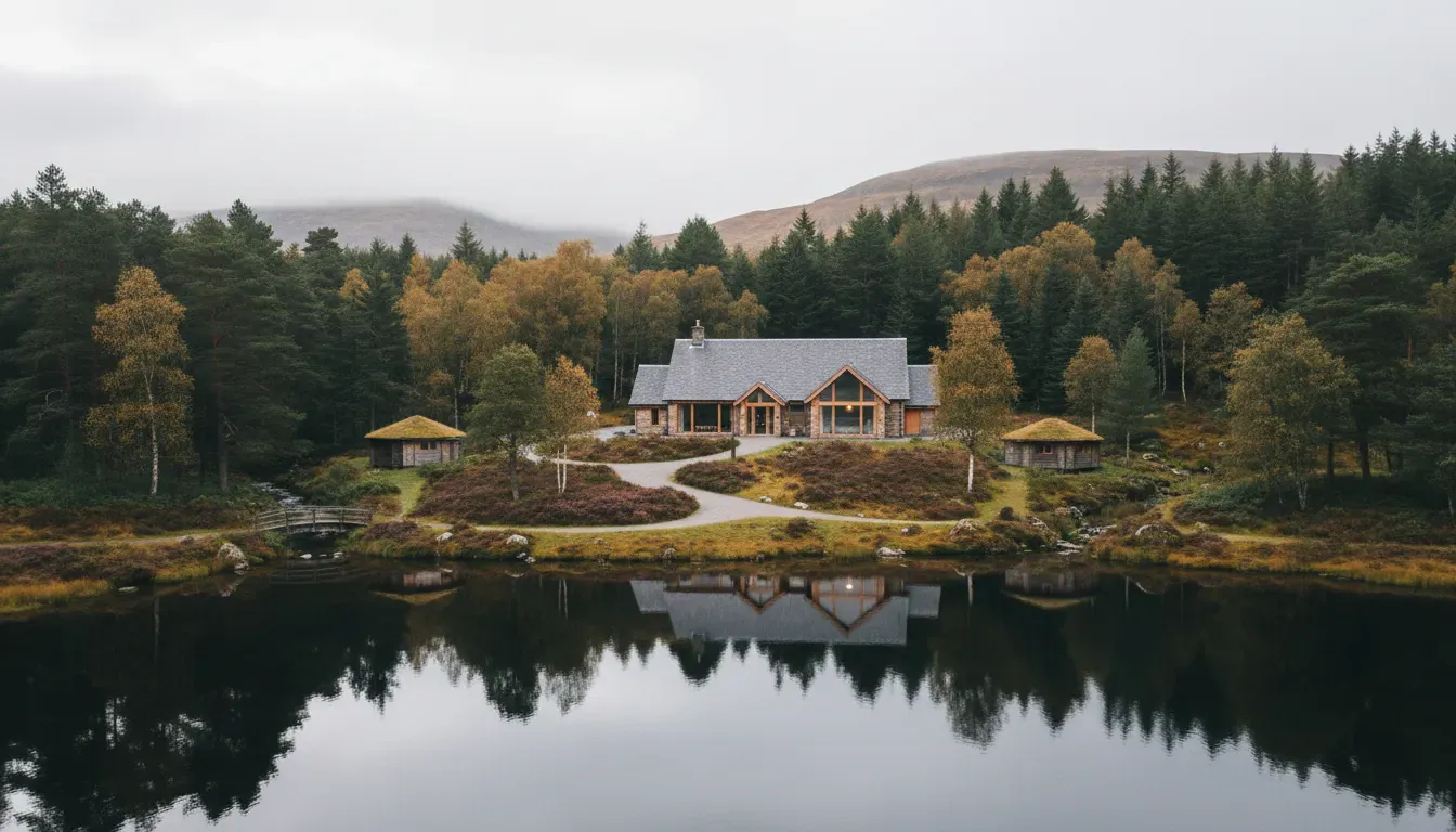 Kindrogan, Scotland — Kindrogan is situated amidst the stunning natural beauty of Scotland, providing a tranquil and inspiring backdrop for retreats. The house itself exudes a beautiful atmosphere, designed to complement the surrounding landscape and foster a sense of peace and connection to nature. Guests can expect to find themselves in an environment conducive to deep relaxation and introspection.