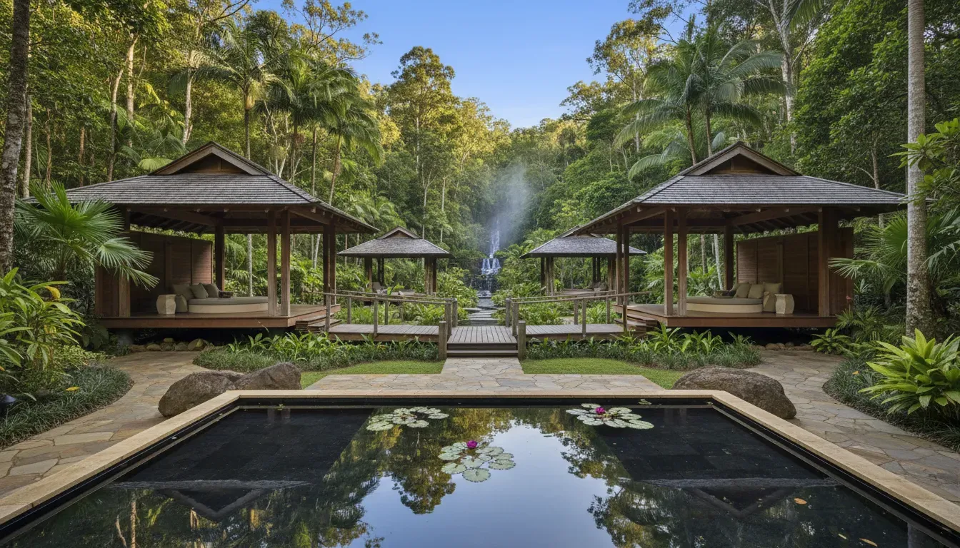 King Parrot  Cottages and Event Centre — The center is situated on the northern slopes of the Pennyroyal Valley, enveloped by ancient trees and whispering bushland. Spanning 196 acres of pristine Otway forest, the property offers a profoundly peaceful and secluded environment. The landscape is often described as sacred, with a unique energy that fosters stillness and connection.