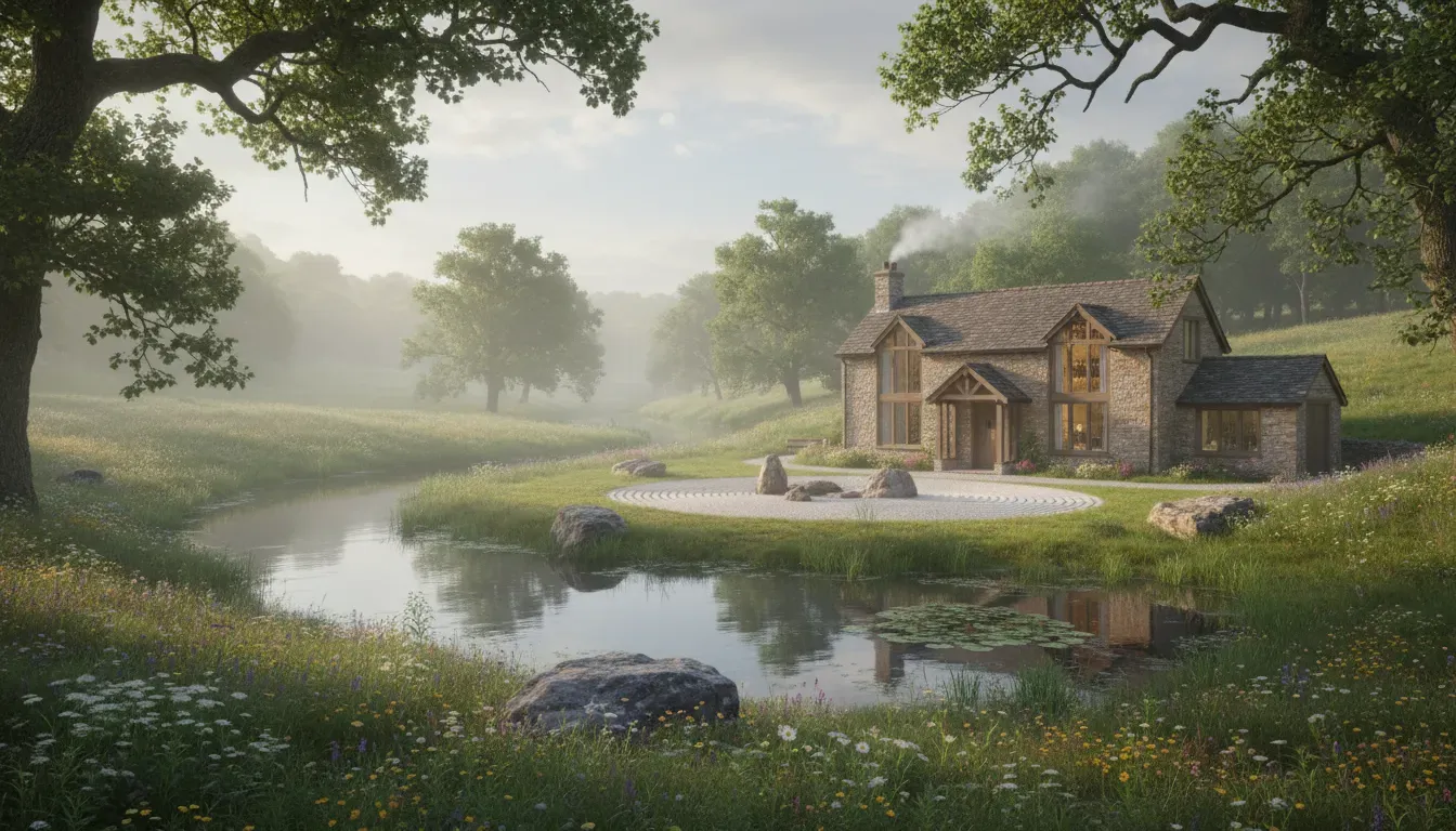 Kohan Spiritual Centre — The Lodge, home to the Kohan Spiritual Centre, is situated in Yaxley, offering a peaceful country home atmosphere. While specific details about the surrounding landscape are not provided, the mention of a country home suggests a quiet, possibly rural or semi-rural environment conducive to relaxation and introspection.