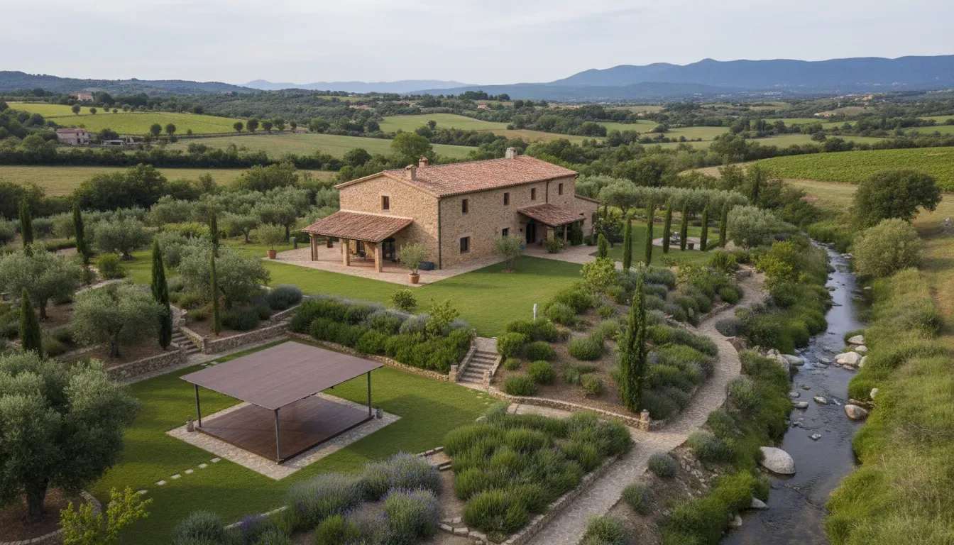 Mas Girbau — The center is a traditional farmhouse situated in the serene countryside near Barcelona. It is enveloped by lush gardens and the scenic Catalan landscapes, creating a tranquil and inspiring environment.