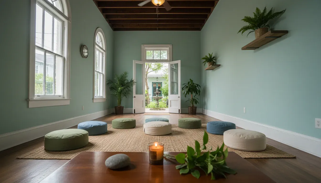 Midcity Healing House — The Midcity Healing House is situated in a traditional shotgun studio within the lively Midcity neighborhood of New Orleans. It's conveniently located, just a short drive from the scenic Lake Pontchartrain, the expansive City Park, and the historic charm of the French Quarter, offering a blend of urban vibrancy and natural beauty nearby.