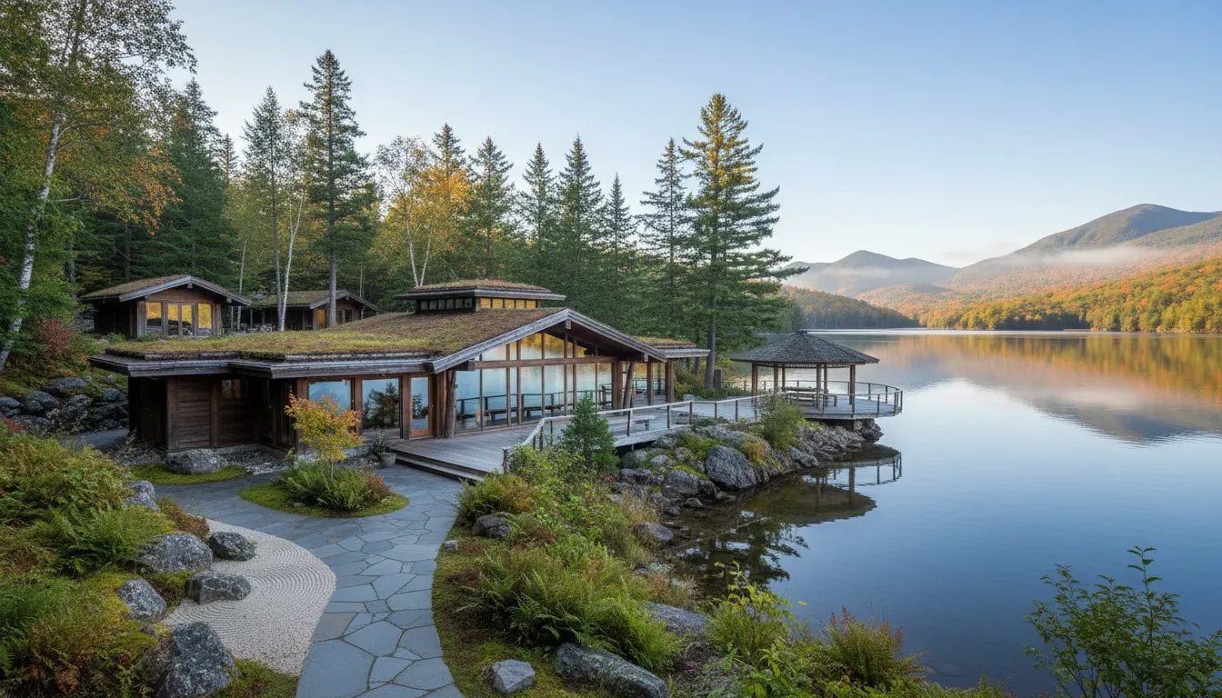 Mirror Lake Inn — Situated prominently beside Lake Placid’s famous waterfront, the Mirror Lake Inn offers picturesque views and a serene atmosphere. The natural beauty of the lake and surrounding landscape provides a calming backdrop for any stay, encouraging a sense of peace and quiet reflection.