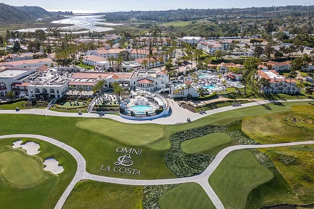 Omni La Costa — The resort is situated in a secluded area of Carlsbad, surrounded by natural beauty and lush grounds. It boasts a sprawling property with ample space for relaxation and recreation, including vibrant pools and scenic vistas.