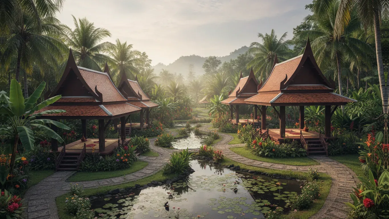 Samahita Retreat — Located directly on the beach in Ko Samui, the retreat offers a serene natural environment. The sounds of the ocean and the tropical surroundings create a peaceful backdrop for all activities.