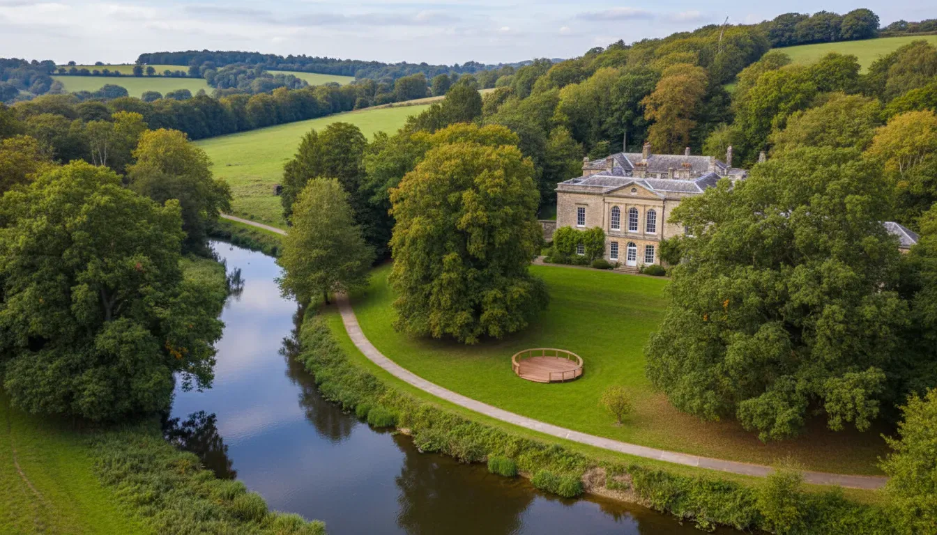 Sharpham Estate — The Sharpham Estate spans 550 acres of diverse landscape, encompassing ancient woodlands and serene river paths. This expansive natural environment provides a profound sense of peace and seclusion, far removed from the clamor of everyday life. The atmosphere is one of quiet contemplation, enhanced by the historic charm of the estate.