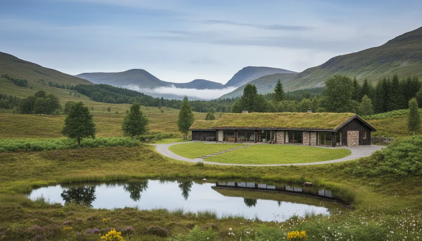 St. Drostan's Lodge — The lodge is set within the stunning, unspoiled landscape of Glenesk, specifically in the tranquil rural village of Tarfside. It's an environment rich with opportunities for hill walking and exploring nature, surrounded by picturesque countryside.