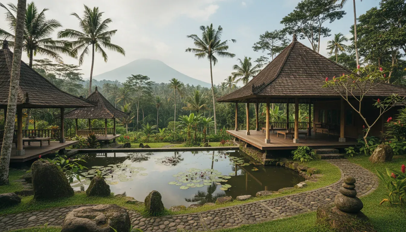 Taman Harum Cottages — Surrounded by the verdant landscapes and everyday village rhythms of Ubud, Bali, Taman Harum Cottages offers a quiet and peaceful environment. The atmosphere is one of gentle tranquility, where the sounds of nature and local life blend seamlessly, inviting a slower, more mindful pace.
