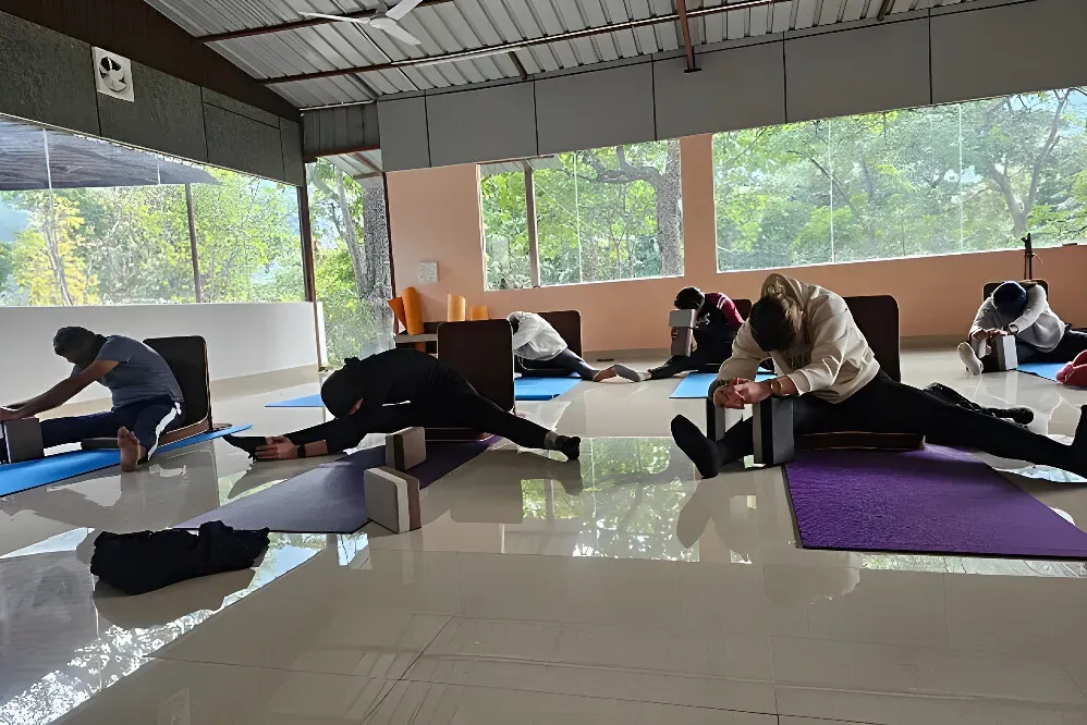 Tarang Yoga Ashram Tarang Yoga school — The ashram is situated in the peaceful natural surroundings of Rishikesh, India. It's set in the foothills of the Himalayas, close to the sacred Ganges River, and surrounded by forests and mountains.