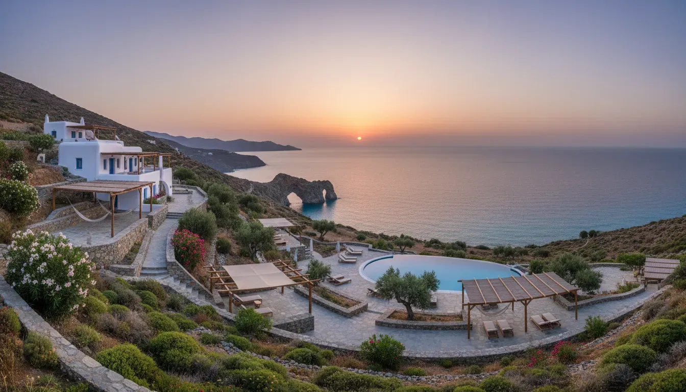 The Egg Greece — The center is situated on the Greek island of Ikaria, boasting expansive sea views that capture both sunrise and sunset. The natural surroundings provide a serene backdrop for reflection and activity.