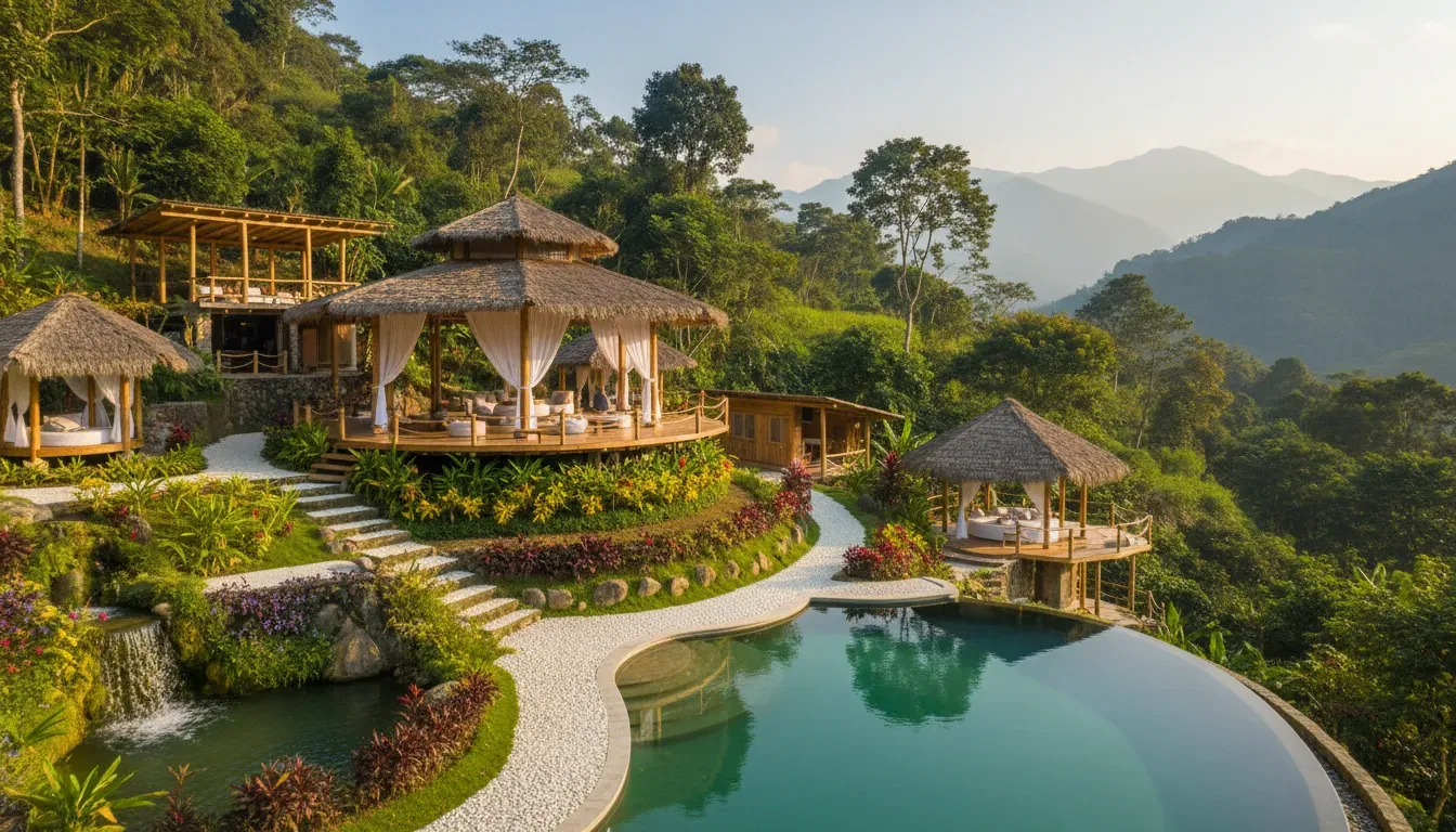 The Garden of Peace — The Garden of Peace is situated in the lush, verdant landscape surrounding Tarapoto, a region known for its tropical climate and rich biodiversity. The atmosphere is one of profound calm, with the sounds of nature providing a constant, gentle backdrop. Expect warm temperatures and a vibrant natural environment that encourages outdoor contemplation and connection with the earth.