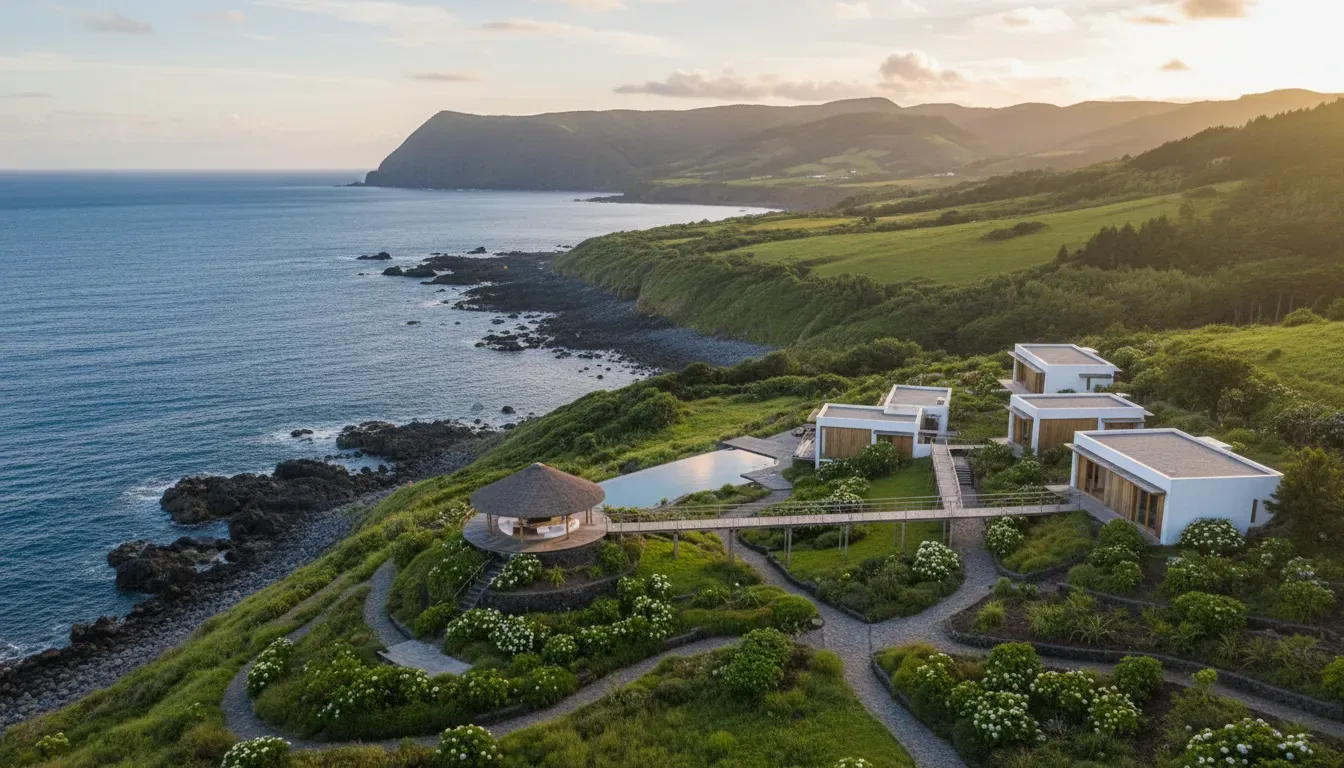 The Lince Hotel Nordeste — Nestled between the vast blue of the Atlantic and the verdant green of São Miguel's hills, The Lince Nordeste is situated in a magical, untouched corner of the island. The landscape is characterized by its wild, untamed beauty, offering a harmonious blend of sea and mountains.