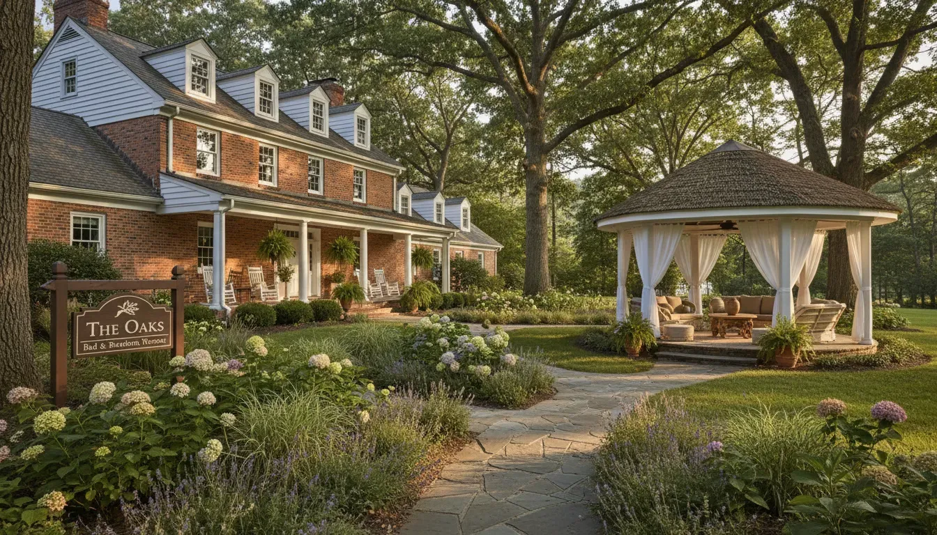 The Oaks Bed & Breakfast — The Oaks Bed & Breakfast is located in Bethesda, offering a serene escape within this familiar setting. The atmosphere is designed to be warm and inviting, fostering a sense of home rather than a typical commercial establishment.