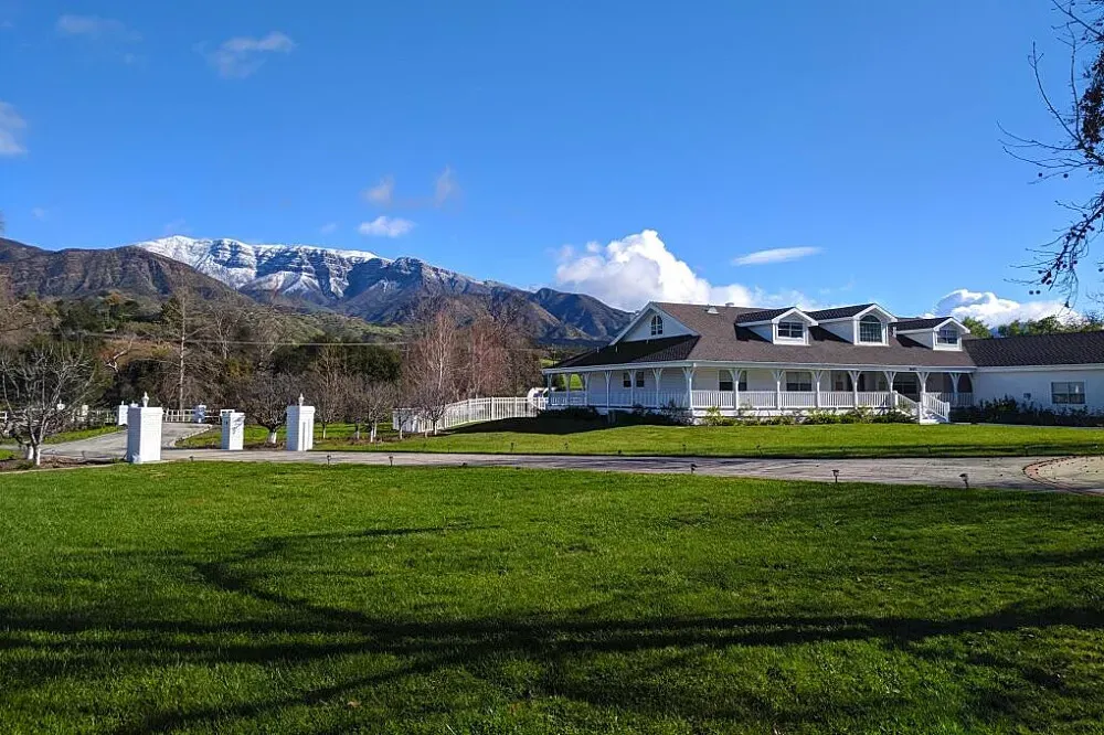 Twin  Creek Ranch — The ranch is situated on ten acres in upper Ojai, providing a spacious and private environment. It is surrounded by the sacred mountains of Ojai, offering breathtaking panoramic views of the Topa Topa Mountains, creating a deeply atmospheric and inspiring natural setting.