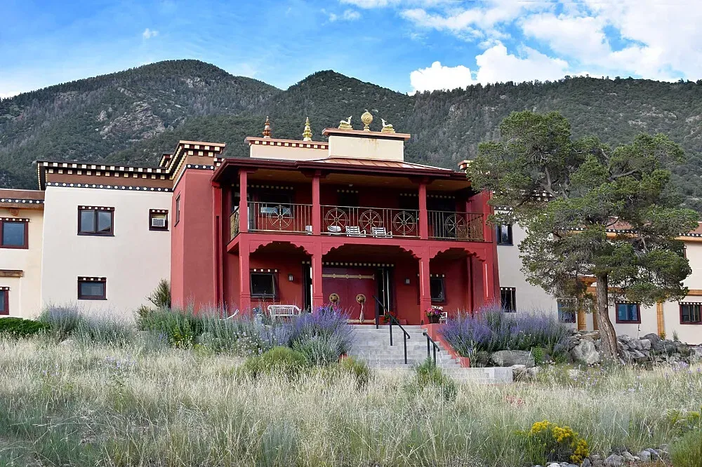 Vajra Vidya Retreat Center — The center is located in Crestone, a town known for its spiritual communities and stunning natural surroundings. While specific details about the immediate landscape are not provided, Crestone typically offers a high-desert mountain environment with clear skies and a quiet, contemplative atmosphere.