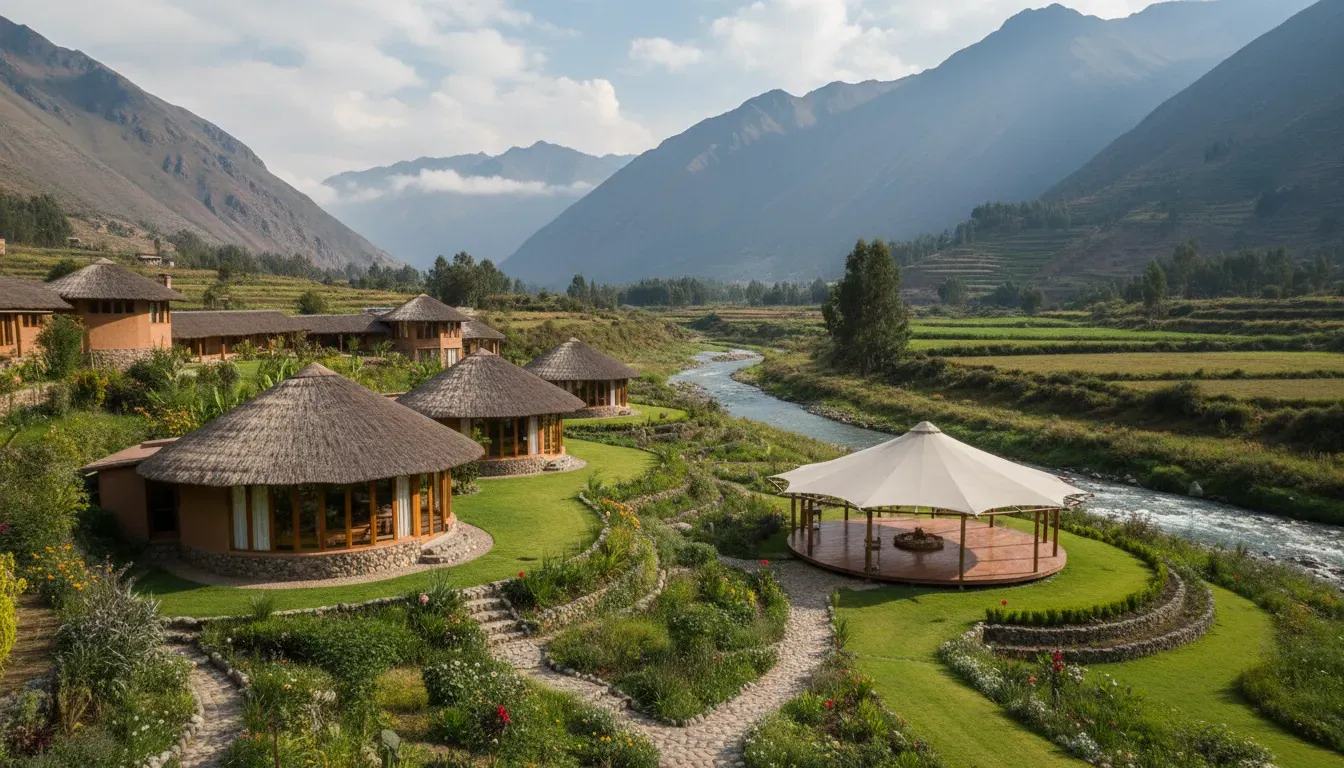 Villa Mágica — The center is situated in the breathtaking Sacred Valley, surrounded by lush grounds and offering impressive views of the mountains. A river gracefully flows through the property, enhancing the serene and natural atmosphere.