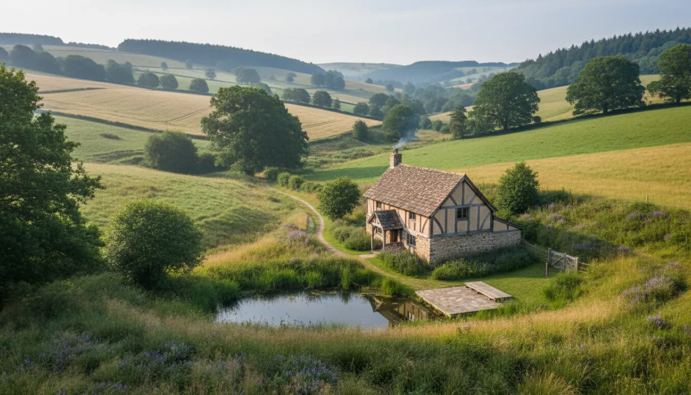 Wyndell Cruck — Situated on Wind Hill Farm, Wyndell Cruck offers a wonderfully secluded and tranquil location. It's surrounded by countryside and farmland, providing a peaceful escape. The cottage is 0.3 miles from the nearest road, ensuring a quiet and undisturbed environment.