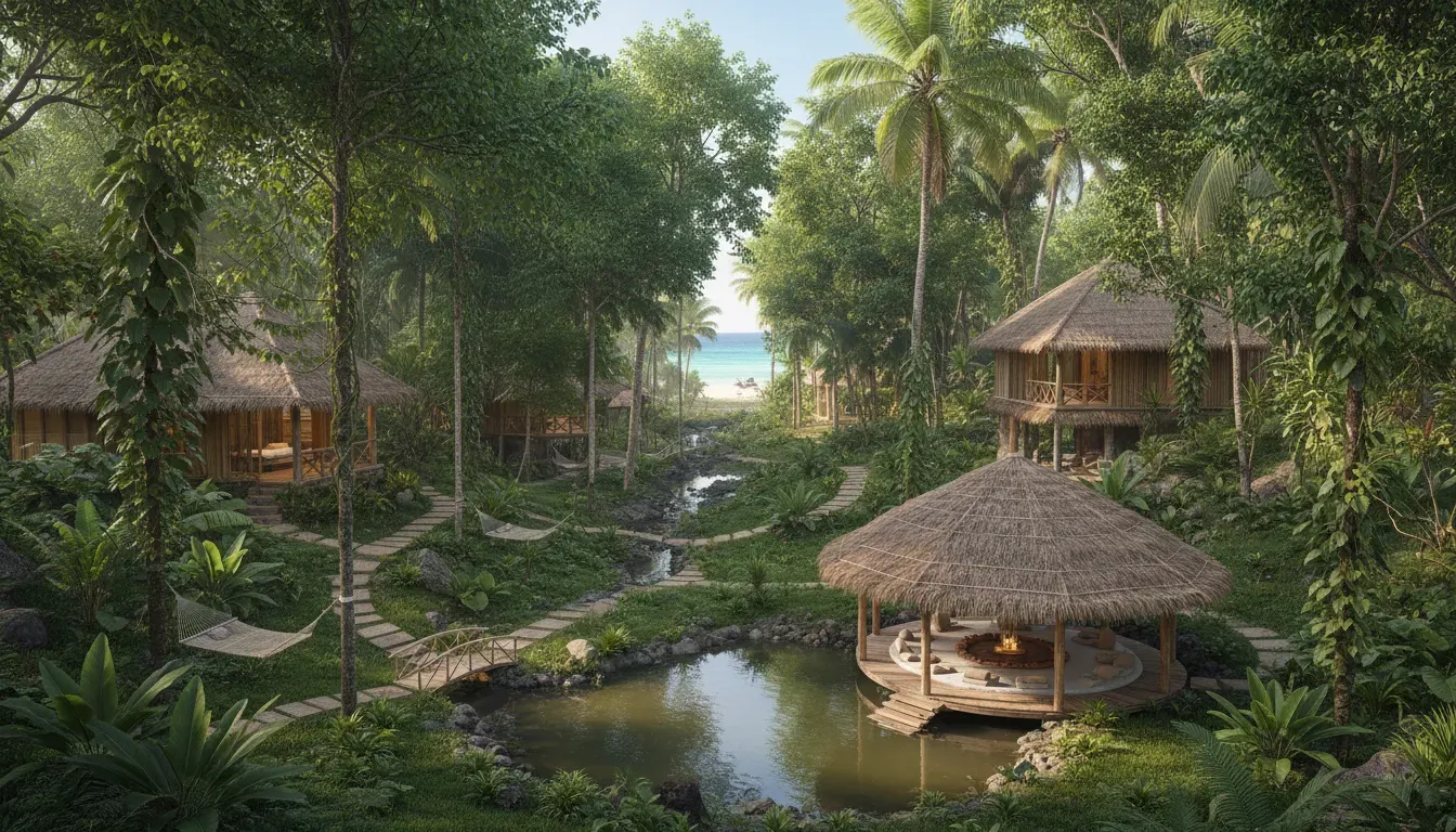 Yerrata Resorts — The resort is nestled amidst natural, unmanicured greenery, providing a sense of quiet seclusion. It's conveniently located just a three-minute walk from Vijay Nagar Beach, offering easy access to the coast.
