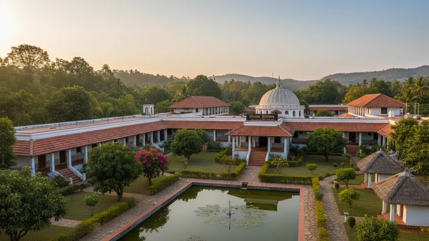 Dhamma Kiran &#8211; Vipassana Centre Template Site — The center is located in Buldana, suggesting a setting that is likely quiet and conducive to introspection, away from the bustle of urban life. While specific landscape details are not provided, the atmosphere is geared towards serious meditation practice.
