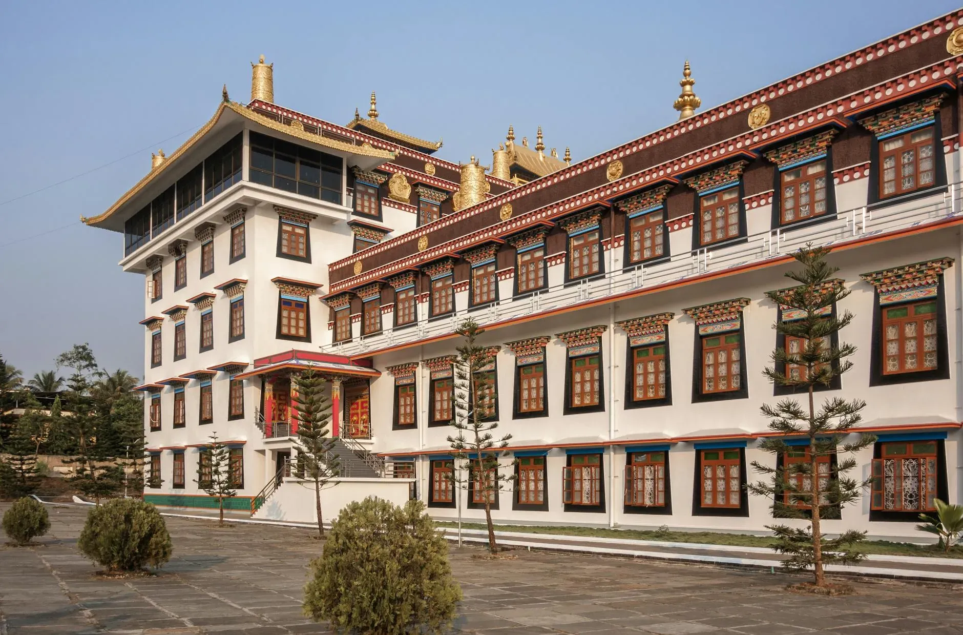 Dhamma Sineru — Dhamma Sineru is set in the scenic Upper Samdong region of East Sikkim, spread across five acres of land. The location offers a peaceful and natural environment, ideal for focused meditation practice away from the distractions of daily life. The surrounding landscape contributes to a sense of calm and introspection.
