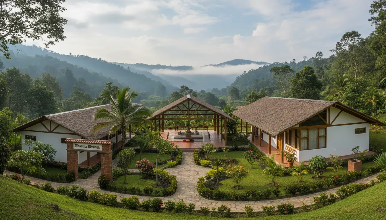 Dhamma Suriya — The center is located in Lima, a bustling capital city. While the immediate surroundings are not specified, the focus is on creating an internal environment for meditation, separate from the urban pulse outside.
