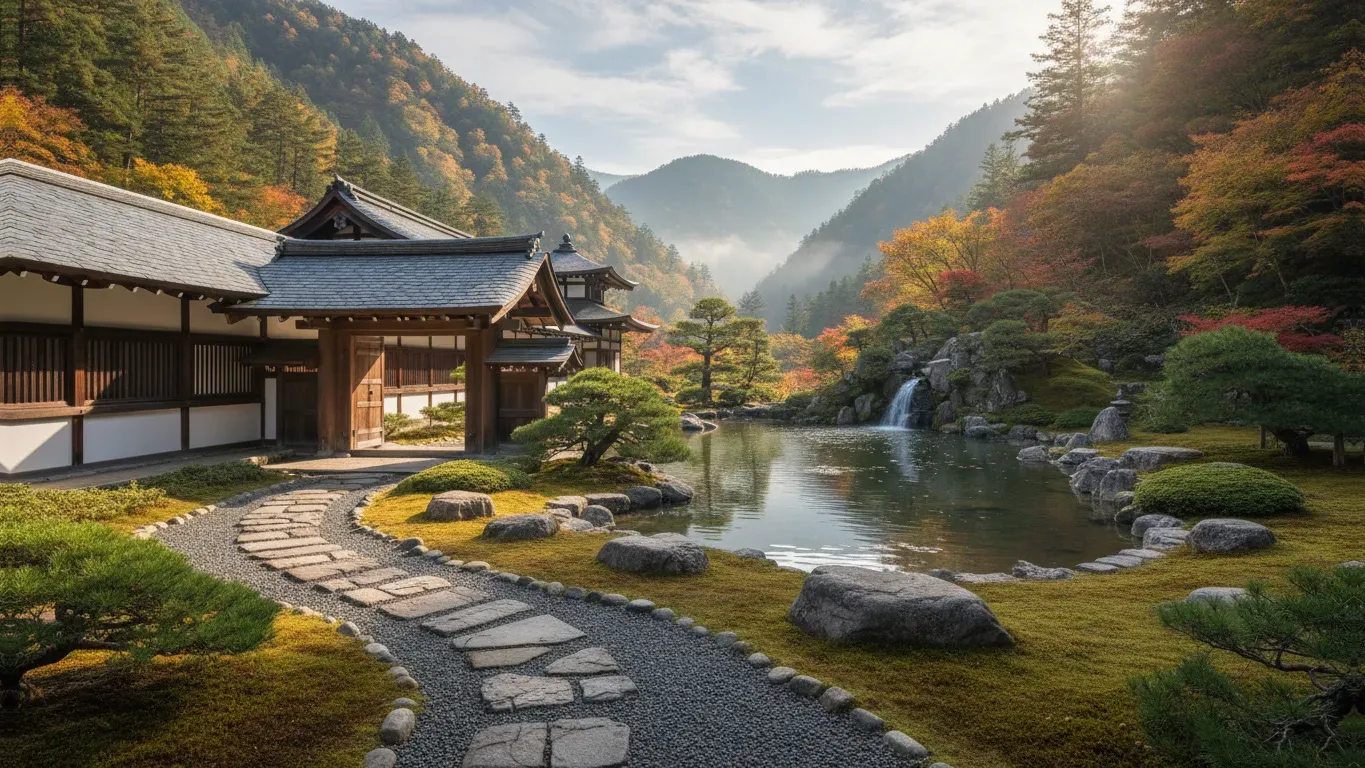 Korinji Rinzai Zen Monastery — The monastery is situated in the upper Midwest near Reedsburg, Wisconsin, suggesting a setting that is likely rural and conducive to quiet contemplation. While specific details about the landscape are not provided, the location implies a natural environment away from urban distractions.
