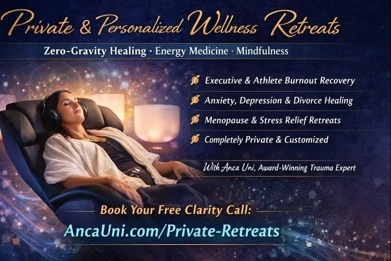 Anca Uni - Hypnotherapy and 5D Healing — The specific location for Anca Uni's retreats is arranged by request, ensuring a private and tailored environment for each participant. This bespoke approach means the setting is designed to best suit the individual's needs, fostering an atmosphere conducive to deep personal work and relaxation.
