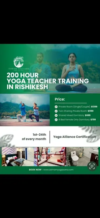Ashram Yogasana — Ashram Yogasana is located on Balaknath Road in Upper Tapovan, Rishikesh. This area is known for its spiritual atmosphere and proximity to the Ganges River, offering a blend of serene retreat opportunities and access to local culture and natural beauty.
