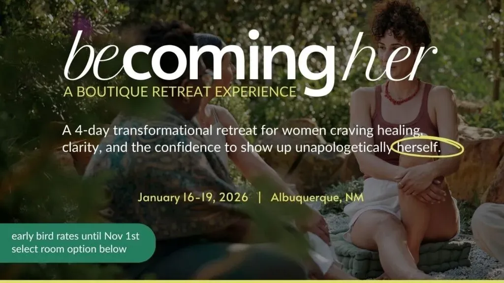 Becoming HER a Boutique Retreat Experience — Perched in the scenic mountains surrounding Albuquerque, the retreat offers a beautiful and serene backdrop for introspection and personal growth. The natural environment provides a tranquil atmosphere, encouraging guests to disconnect from daily distractions and reconnect with themselves.