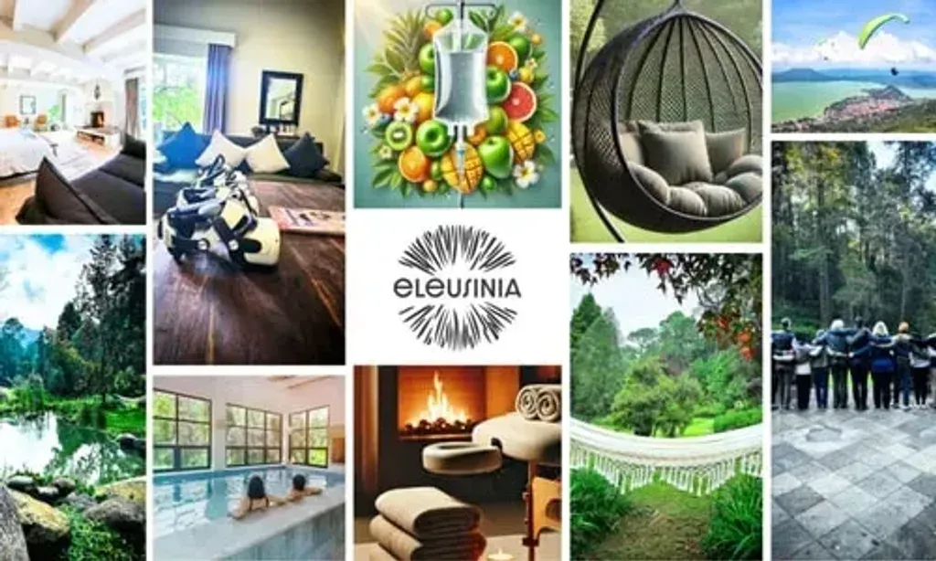 Eleusinia — The center is situated in Valle de Bravo, a picturesque and popular getaway not far from Mexico City. Its 100-acre private grounds provide a tranquil, nature-filled backdrop, ideal for introspection and deep personal work. The natural beauty of the surroundings enhances the retreat experience, offering a sense of peace and seclusion.