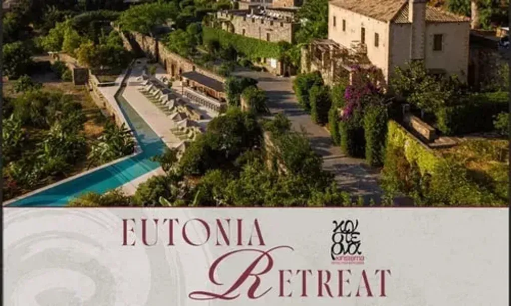 Eutonia — set in the Peloponnese, the Kinsterna Hotel is a beautifully restored Byzantine estate. It's surrounded by lush olive groves, productive vineyards, and vibrant gardens, all against the backdrop of the deep blue sea. The property features an infinity pool, farm animals, and horses, offering a blend of historical luxury and natural beauty. Guests can enjoy breathtaking views, outdoor dining, and tranquil walks through grounds that celebrate Greek heritage.